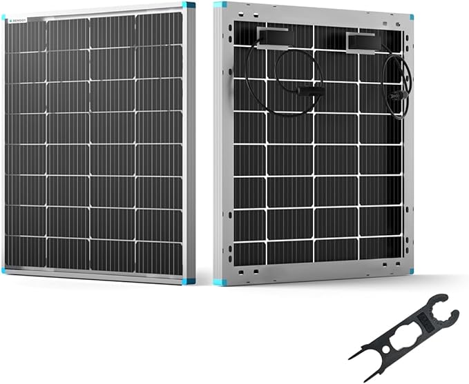 Renogy Bifacial 115 Watt 12 Volt Solar Panel Monocrystalline Rigid High-Efficiency PV Module Power Charger for RV Marine Rooftop Farm Battery and Other Off-Grid Applications