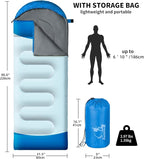 Sleeping Bags for Adults Kids - 3 Season Cold&Warm Weather Waterproof Camping Sleeping Bags - Lightweight Sleeping Bags for Camping Hiking Outdoor Travel