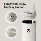 BOTTLE BOTTLE Insulated Water Bottle 24oz with Straw Lid and Handle for Sports Travel Gym Stainless Steel Water Bottles Double-Wall Vacuum Metal Leak Proof BPA-Free