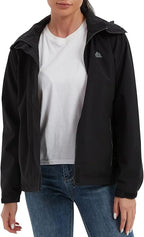 MOERDENG Women's Waterproof Rain Jacket Lightweight Raincoat Hooded Hiking Jacket Softshell Windbreaker