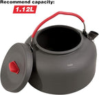 REDCAMP 1.4L Medium Outdoor Camping Kettle, Aluminum Water Pot with Carrying Bag, Compact Lightweight Tea Kettle