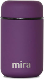 MIRA Insulated Food Jar Thermo for Hot Food & Soup, Compact Stainless Steel Vacuum Lunch Container for Meals To Go - 13.5 oz, Purple