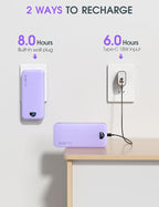 Portable Charger, 20000mAh 22.5W USB C Fast Charging Power Bank with Built-in Cables & Wall Plug, External Battery Pack with LED Display, Travel Essentials Compatible with iPhone, iPad, Samsung Purple