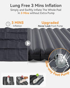 Hikenture Double Sleeping Pad for Camping, 4" Extra-Thick Camping Mattress 2 Person, Inflatable & Ultralight Sleeping Mat for Backpacking, Hiking (Grey Foot Pump, Semi Double(79 * 47.5 in))