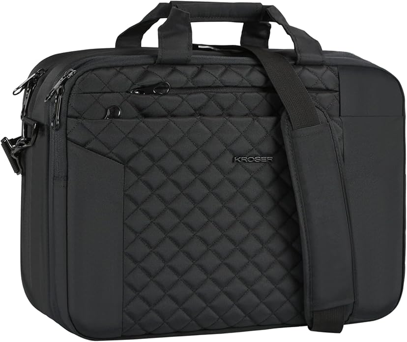KROSER Laptop Bag 15.6 Inch Briefcase Shoulder Bag Water Repellent Laptop Bag Bussiness Carrying Handbag
