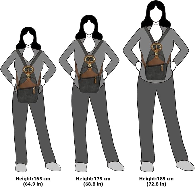 KouLi Buir Canvas Sling bag,Small Crossbody Backpack,Convertible Chest Bag Casual Daypack For Outdoor Cycling Hiking Travel (B3611-Black-N)