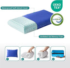 Small Gel Memory Foam Camping Pillow Travel - Contoured Support -Compressible Pillow Ideal for Backpacking, Camping, Travel, Car, Airplane,Office Nap