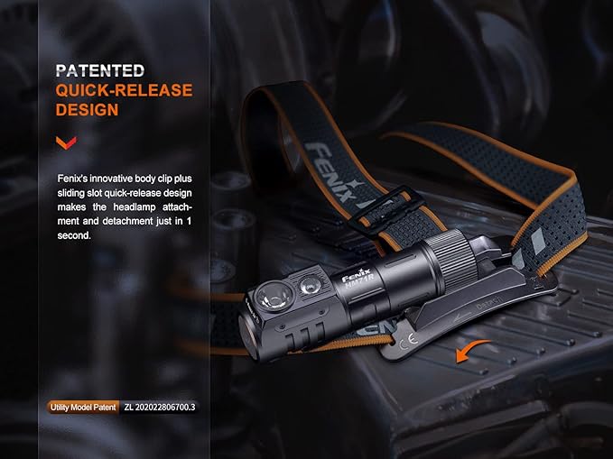 Fenix HM71R Headlamp, 2700 Lumen Super Bright USB-C Rechargeable Spot Light Flood Light L-Shape 90 Degree Right Angle Flashlight Industrial Grade with LumenTac Organizer