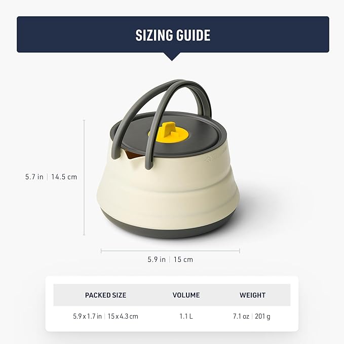 Sea to Summit Frontier Ultralight Collapsible Camping Kettle, 1.1 Liter