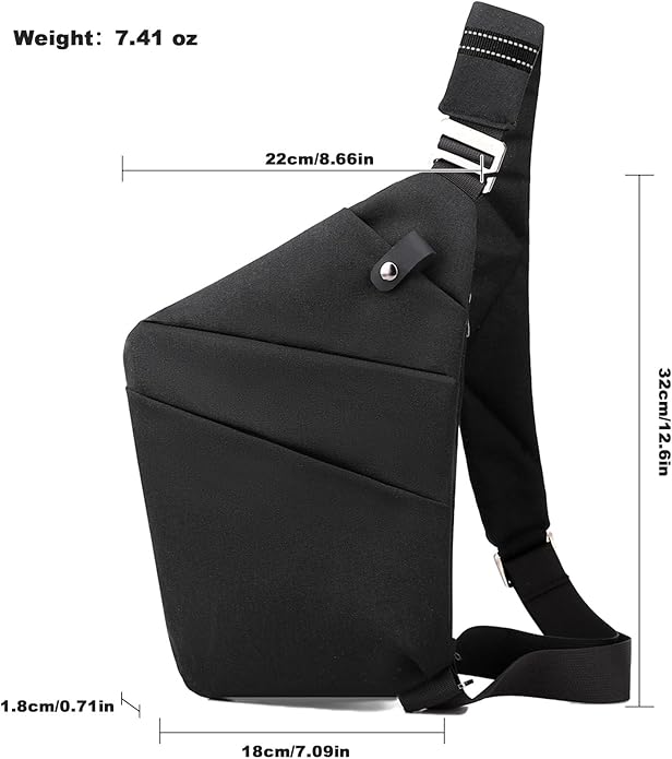 Anti Theft Travel Bag, One Shoulder Large Capacity Cross-body Bag Chest Fashion Lightweight Sling Bags for Travel Sports