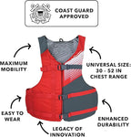 Stohlquist Universal Fit Adult Life Jacket PFD (4 Pack) Coast Guard Approved, for Men and Women 90+ lbs, Lightweight Neoprene and Adjustable, Ideal for Boating, Kayaking & Water Sports
