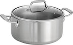 Tramontina Tri-Ply Clad Stainless Steel 5-Quart Dutch Oven Pot with Glass Lid, Induction-Ready, Dishwasher-Safe, NSF-Certified, Made in Brazil