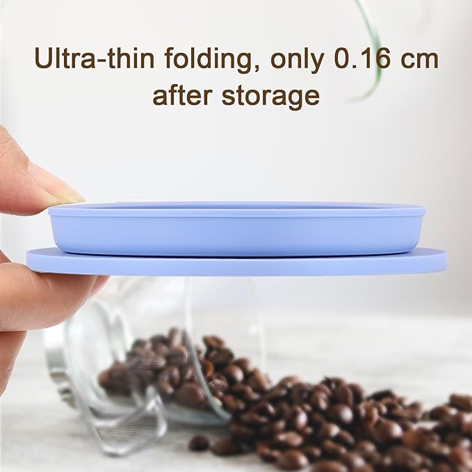 Collapsible Paperless Pour Over Coffee Dripper, Single Cup Travel Pour Over Coffee Maker Camping, Portable Silicone PourOver Coffee Filter with Reusable Metal Mesh Filter (Blue)