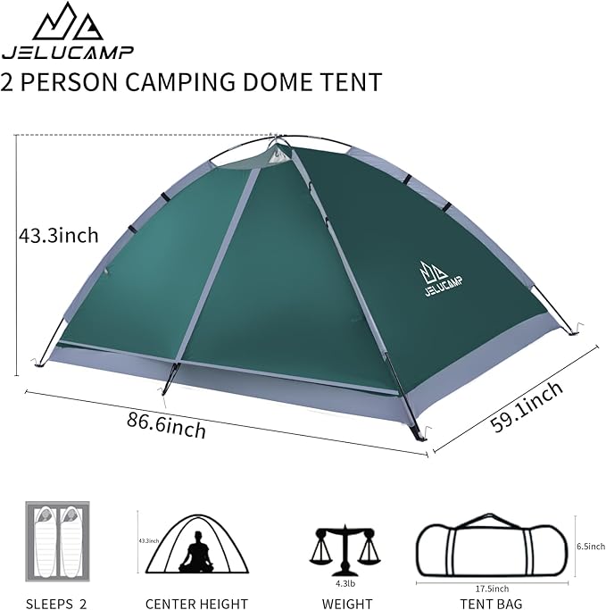 1/2/4/5/6 Person Dome Tents for Camping, Lightweight Portable Backpacking Tent, Small Easy Set Up Outdoor Waterproof Camping Hiking Tent for Adults