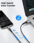 SUNGUY USB C Cable 3FT [3Pack] 3A USB to USB C Cable Fast Charging Data Sync Braided Compatible with iPhone 16 15 Pro/Pro Max/Plus, Samsung Galaxy S23/S22/S21, Note10/9, USB C Devices