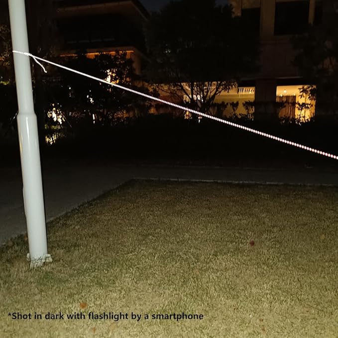 2mm Fluorescent Reflective Guyline Camping Paracord, Ultralight Thin Cord Rope for Tarp Rain Fly Tent Camping, 65 Feet -Orange