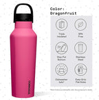 Corkcicle Sport Canteen Insulated Tumbler, Dragonfruit, 20 oz – Reusable Water Bottle Keeps Beverages Cold for 25 Hours & Hot 12 Hours – Cupholder Friendly Tumbler with Screw-On Cap