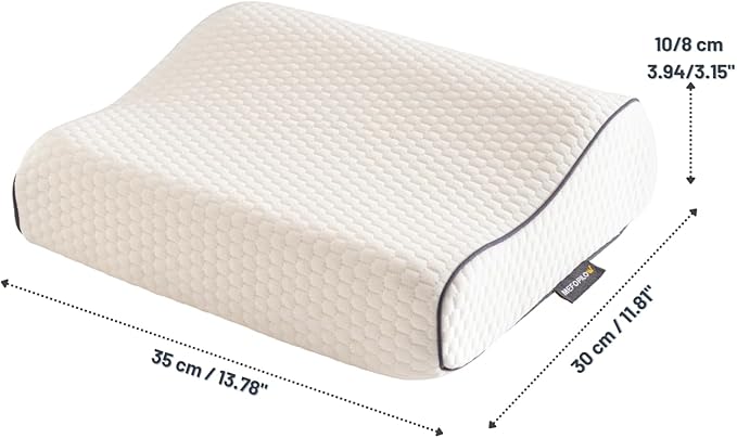 Memory Foam Travel Pillow with Washable Cover & Carry Bag – Compact, Soft & Breathable Neck Pillow for Airplane, Camping & Car (White- with Extra Pink Cotton Cover, 13.8x11.8x3.9/3.1 inches)
