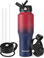 32oz Water Bottle Insulated with Straw,Leak Proof Water Bottles，Mens Water Bottle Stainless Steel for Gym,Hiking,Travel，Sport,1 Liter,Bpa free