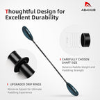 Abahub Kayak Paddle, 90.5 Inches Kayaking Oars for Boating, Canoeing with Free Paddle Leash, Aluminum Alloy Shaft Black/Blue/Green/Orange/Yellow Plastic Blades