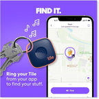 Tile by Life360 Mate - Bluetooth Tracker, Keys Finder and Item Locator for Keys, Bags and More. Phone Finder. Both iOS and Android Compatible. 4-Pack (Black)