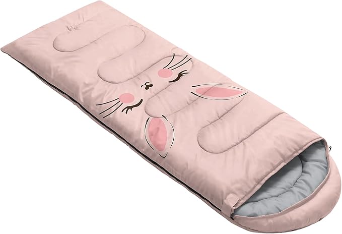 QOOMO Animals Camping Sleeping Bags,3 Season Warm & Cool Weather,Lightweight,Waterproof Sleeping Bags for Adults & Kids,Traveling,and Outdoors,Camping Gear Equipment
