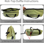 Malo'o Waterproof Roll-Top Duffel - 100L - Keep Gear Dry for Outdoor Adventures - Pockets & Molle Loops