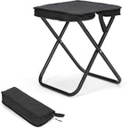 Camping Stool, Portable Folding Stool, Aluminum Ultralight Backpacking Stool Suitable for Outdoor Gardening and Beach Hiking Fishing (Black, 13.5 High)