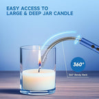 2 Pack Electric Candle Lighter Flameless Arc Windproof Flexible Long Neck USB Rechargeable Lighter for BBQ Grill Fireworks Camping.(Blue)