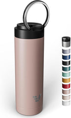 Maxi Stainless Steel Water Bottle 26oz - Double wall vacuum insulated | Integrated carry handle | leak proof flip top lid | Lightweight & stylish - Rose Pink