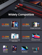 AINOPE USB C Cable 60W 2-Pack 3.3ft Nylon Braided USB C to USB C Cable Type C Charger Fast Charging Right Angle USBC Cable Charger Cord for iPhone 16 Pro Max 15 Plus Samsung S24 S23 iPad Pro Red