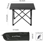 ROCK CLOUD Portable Camping Table Ultralight Aluminum Camp Table Folding Compact Beach Table for Camping Hiking Backpacking Outdoor Picnic(Reinforced Frame-Small)