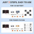 DOKIO 300W Portable Foldable Solar Panel Kit (20x38in, 15.3lb), with Separate Controller and Dual USB, Monocrystalline Charger for 12V Batteries & Power Stations, RV Camping Trailer Emergency Backup