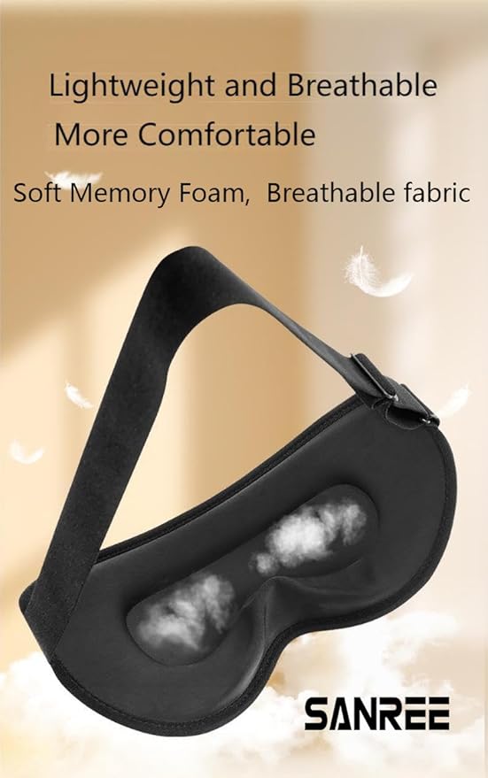 Sleep Mask for Side Sleeper, 3D Contoured Blackout Sleeping Mask,Breathable Sleep Masks for Women Men,Eye Masks for Sleep,Sleep Eye Mask for lash Extensions with Super Lightweight and Adjustable