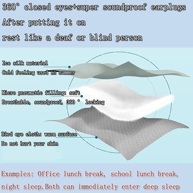 Silk Eye Sleep Mask for Sleeping Women Men, Blackout Blindfold Eye Mask+soundproof Ear Plugs, Rest Like A Deaf or Blind Person,Earplugs Cooling Satin Mask for Travel Night Best Sleep Mask (Purple)