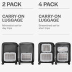 Compression Packing Cubes for Travel - Luggage Organizer Bags - Double Zipper Packing Cubes for Suitcases (2-Pack, Light Grey)