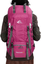 Bseash 60L Waterproof Hiking Camping Backpack with Rain Cover, Large Outdoor Sport Travel Daypack Rucksack for Climbing