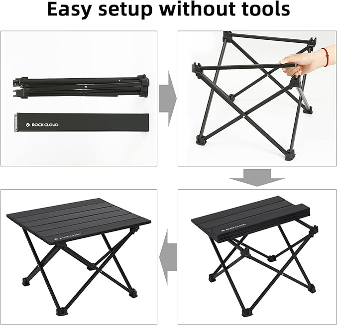 ROCK CLOUD Portable Camping Table Ultralight Aluminum Camp Table Folding Beach Table for Camping Hiking Backpacking Outdoor Picnic