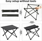 ROCK CLOUD Portable Camping Table Ultralight Aluminum Camp Table Folding Beach Table for Camping Hiking Backpacking Outdoor Picnic
