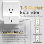 Unidapt Multi Plug Outlet Extender - 3 Way Wall Outlet Splitter, Cruise Ship Approved Power Adapter, Compact Travel Plug Expander for Home, Office, Dorm Room, or Cruise Cabin - White 1-Pack