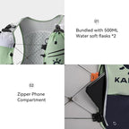KAILAS FUGA AIR 8 Ⅳ Running Hydration Vest Hydration Pack Lightweight with Two TPU Water Bladders for Women Men Trail Cycling Hiking