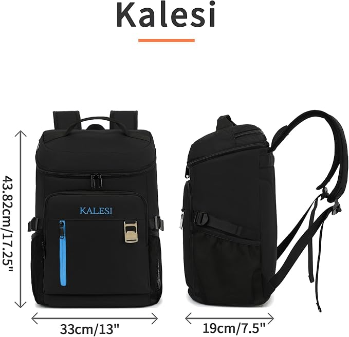 Kalesi Cooler Backpack 36 Cans Lightweight Insulated Backpack Cooler Leak-Proof Travel Camping Lunch Backpack Outdoor Cutlery Backpack for Men and Women