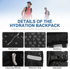 INOXTO Hydration Pack Backpack ，Water Backpack with 2L Leakproof Water Bladder, Running Hydration Vest for Man, Daypack for Cycling Motocross Climbing Trail Running