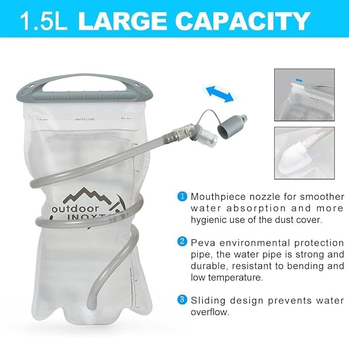 INOXTO Running Hydration Vest Backpack,Lightweight Insulated Pack with 1.5L Water Bladder Bag Daypack for Hiking Trail Running Cycling Race Marathon for Women Men