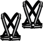 Reflective Running Vest 2-10 Pack, High Visibility Reflective Gear Night Cycling Safety Vest Strap for Men Women Kids