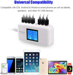 60W 8-Port USB Wall Charger, Multi Port USB Charger Charging Station W/LCD Compatible with Smart Phone, Tablet and Multiple Devices