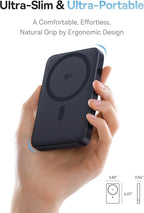 Baseus PicoGo Magnetic Power Bank, Qi2 Certified 15W Ultra-Fast Wireless Portable Charger with Stand, Ultra-Slim 5000mAh Battery Pack for iPhone 17 Pro Max 16/15/14/13/12