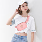 Gitus Customizable Belt Bag Fanny Pack for Girls Age 6-8 & 8-10 with Initial - Trendy Teen Girl Gifts (Light Pink-V)