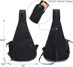 Peicees Sling Bag for Men Women Shoulder Bag Backpack Strap Pockets Chest Bag for Running Hiking Camping Exercise Outdoor