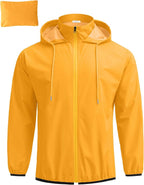 COOFANDY Men's Packable Rain Jacket Lightweight Waterproof Raincoat with Hood Travel Hiking Golf Windbreaker
